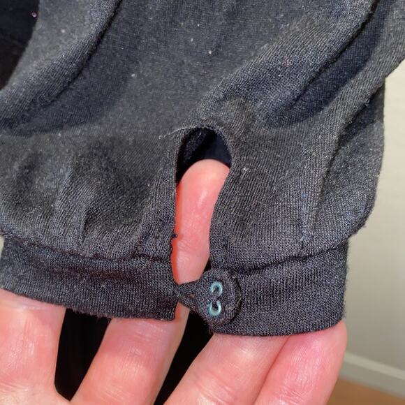 LOFT Black Midi Dress Pleated Skirt w/ Belt Sz 2 Polyester Stretch V-neck - Picture 5 of 13